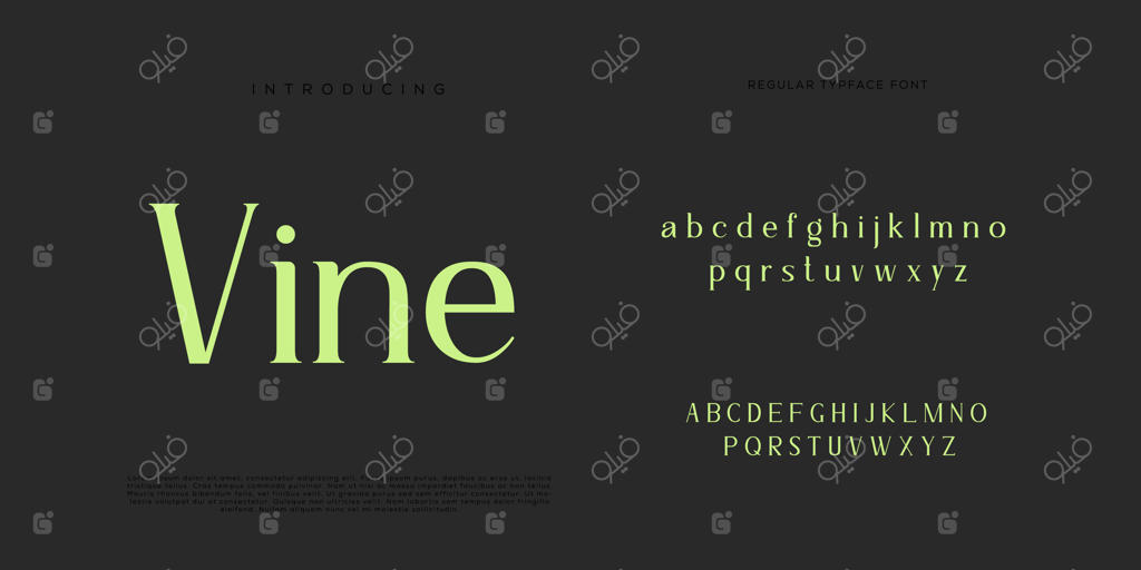 الفبای شیک: فونت لوکس و مینیمال با طراحی مدرن و خطاطی برای لوگوها