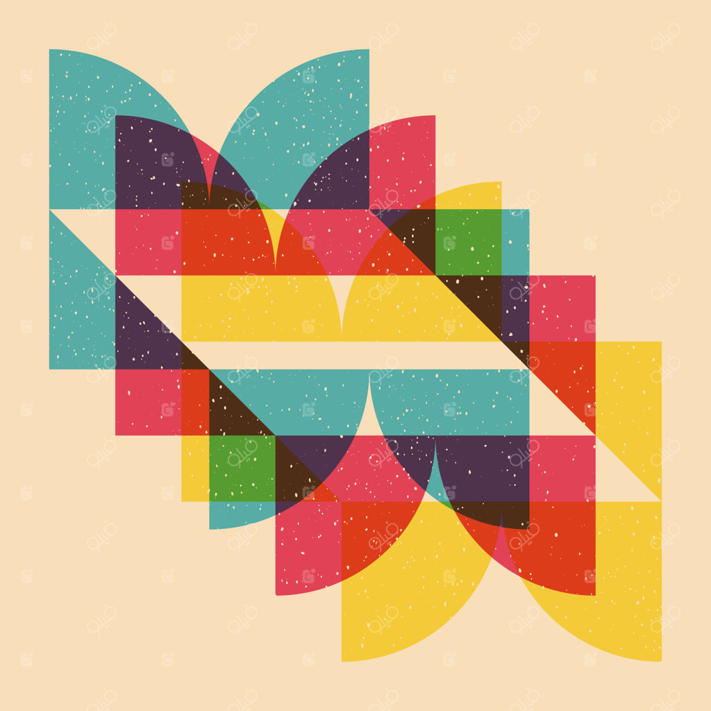 المان گرافیکی وکتور شیء هندسی با افکت چاپ ریسو