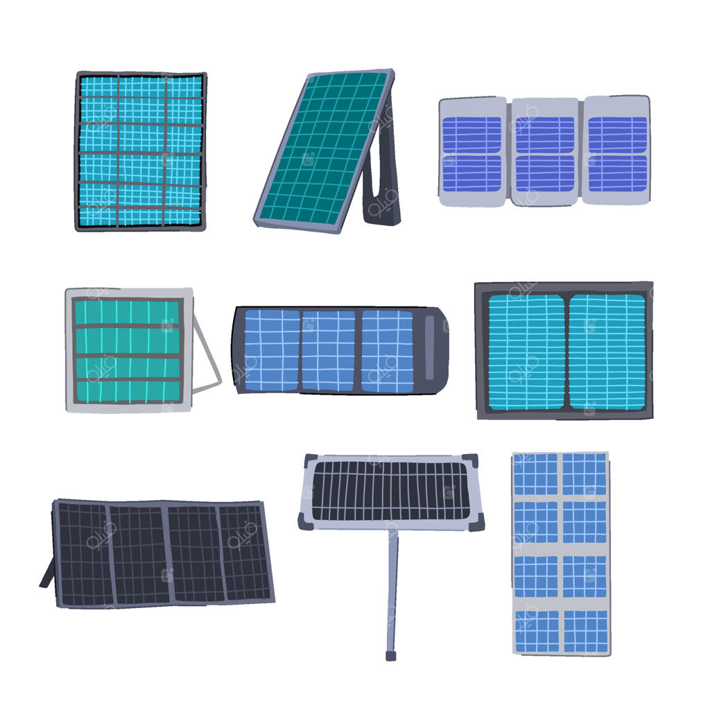 کارتون مجموعه پنل‌های خورشیدی؛ تصویرسازی