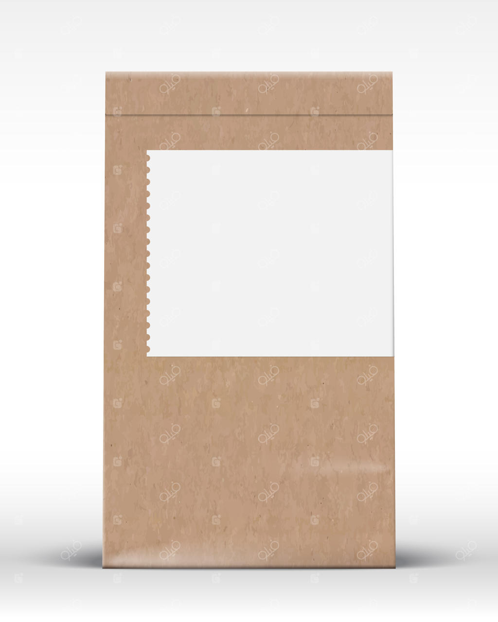 پترن کیسه کاغذی کرافت: ماکت بسته‌بندی بافت کارتن واقعی با سایه نرم و برچسب خالی. مجزا