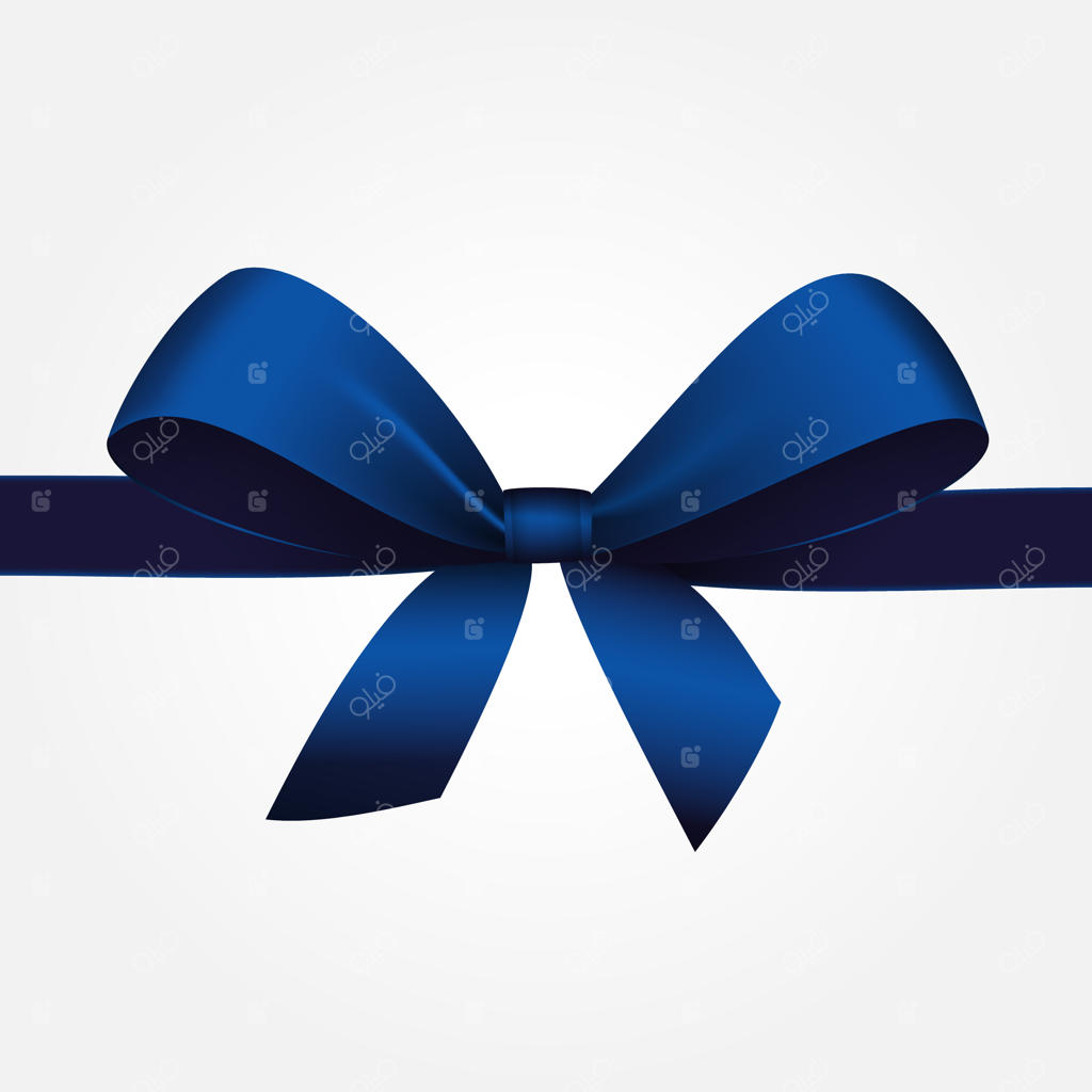 پاپیون آبی هدیه با روبان