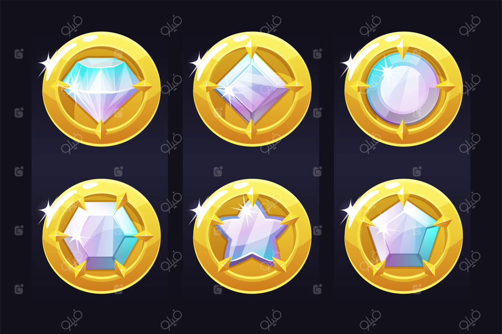 سکه‌های طلایی مزین به سنگ‌های قیمتی