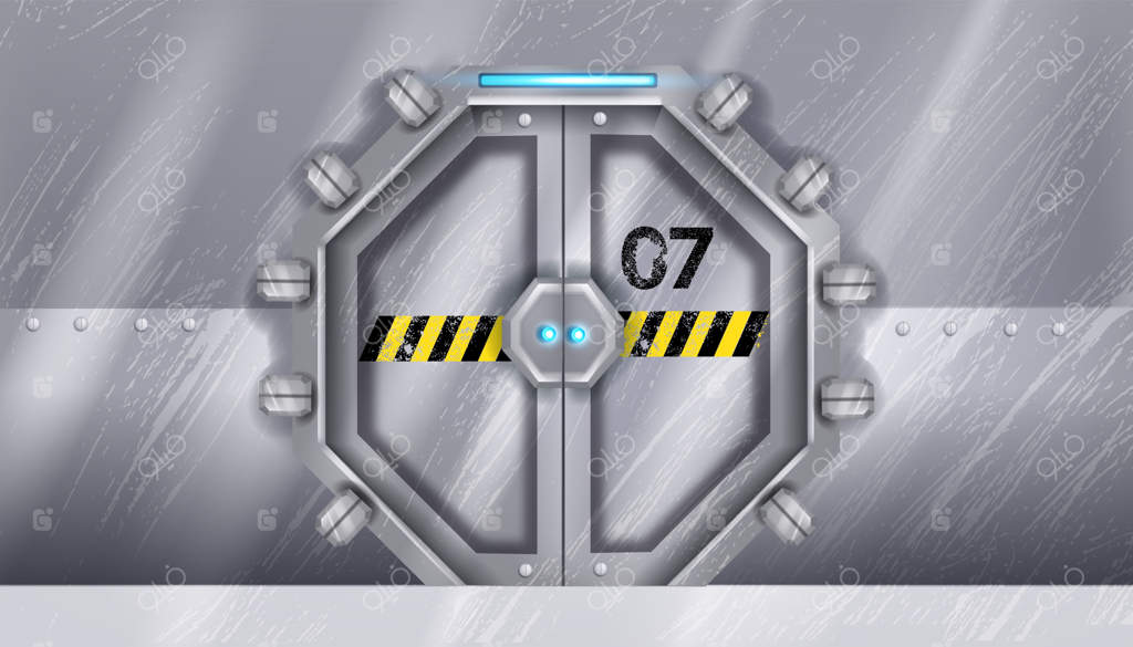 در آهنی سفینه فضایی: درگاه نقره‌ای مدرن به سبک آزمایشگاهی با درب کشویی اتاق شاتل