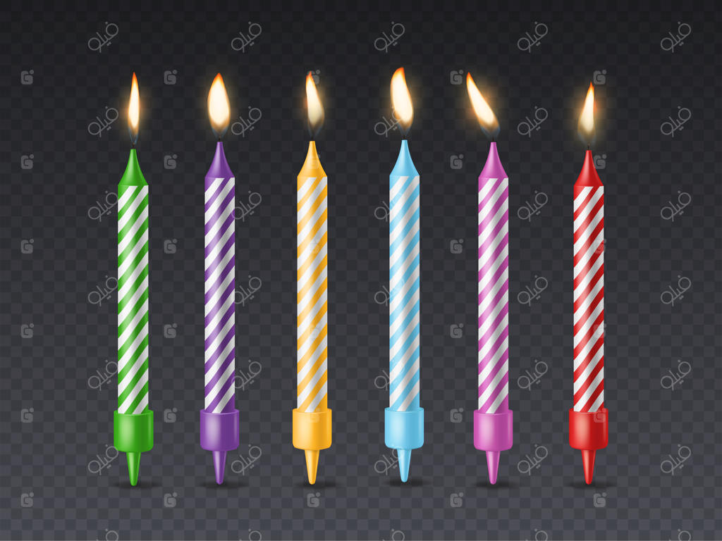 شمع تولد: مجموعه شمع تولد با نور شمع، کیک جشن تولد با موم و شعله رقصان برای جشن‌های خاص