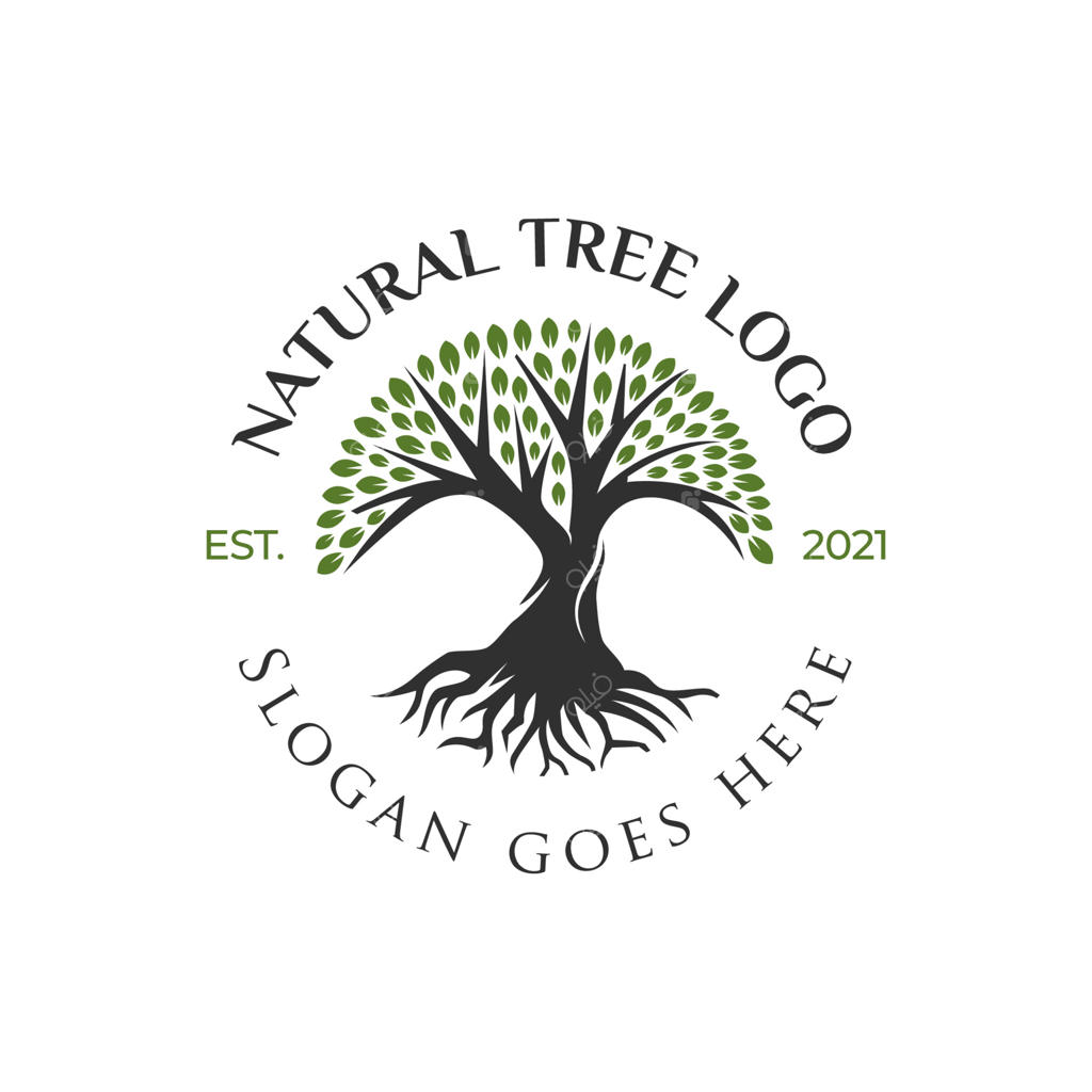طراحی خلاقانه لوگوی زندگی درخت، نماد درخت، عناصر طراحی باغ سبز