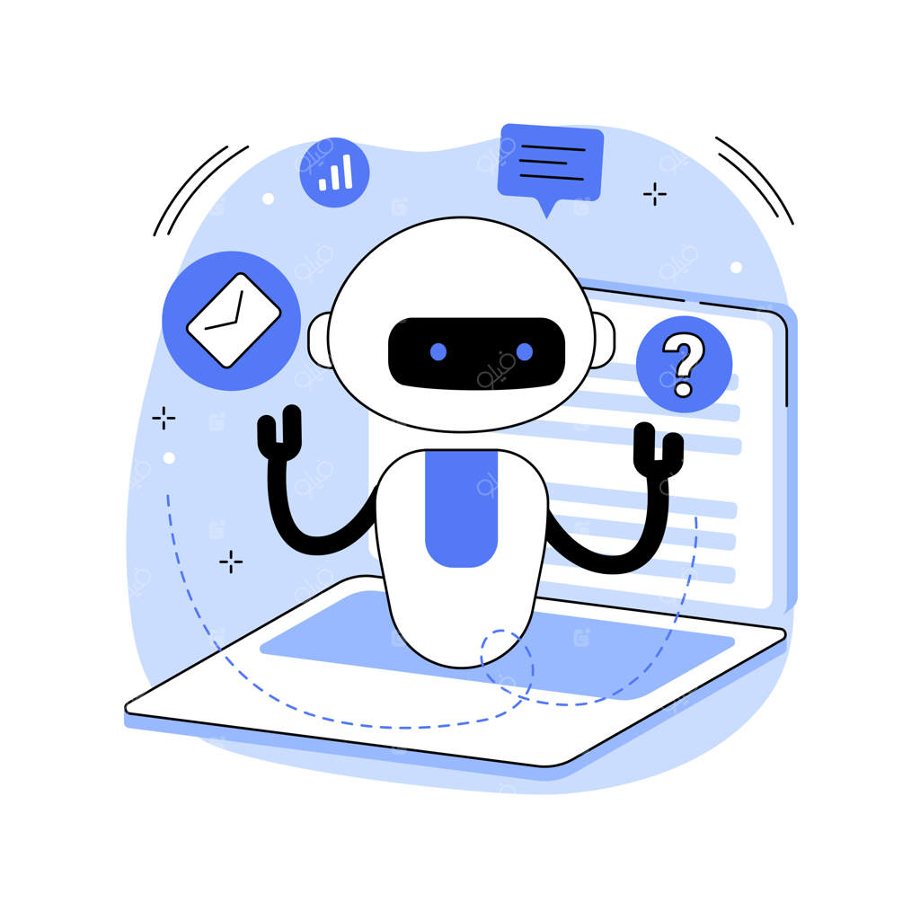 مفهوم انتزاعی هوش مصنوعی چت‌بات - تصویرسازی برداری