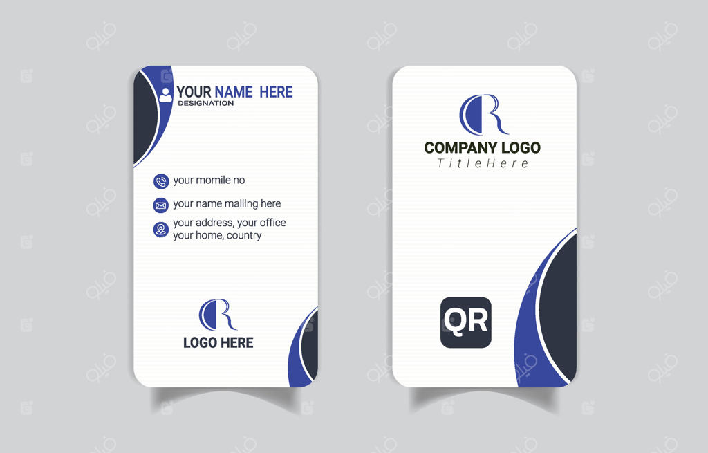 قالب کارت ویزیت عمودی برای استفاده شخصی