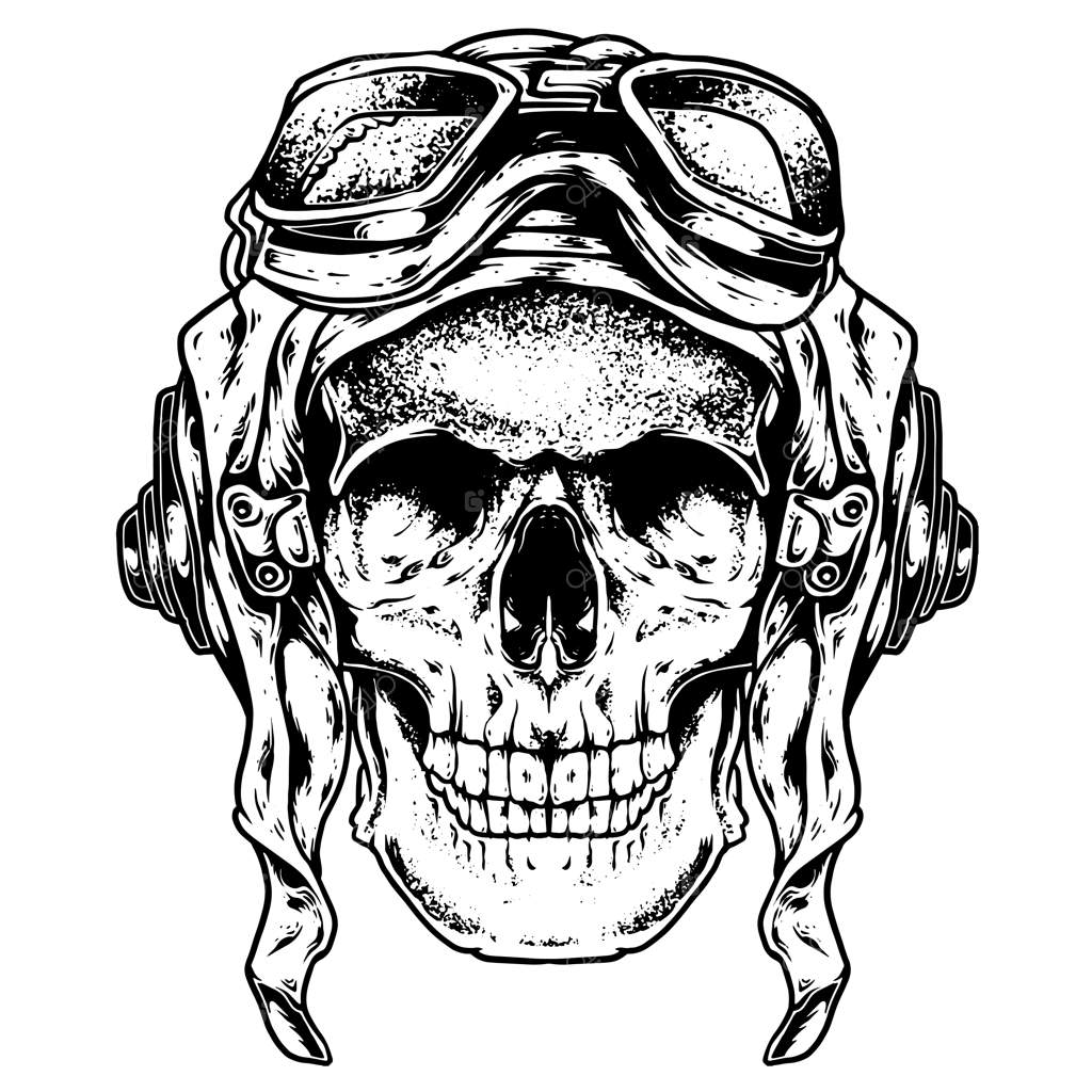 تصویر حکاکی جمجمه خلبان