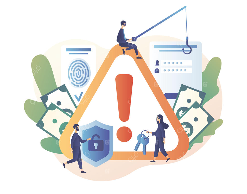 نشانه‌ای بزرگ از حمله اینترنتی هکرها و مفهوم امنیت اطلاعات شخصی: هکر ناشناس کوچک