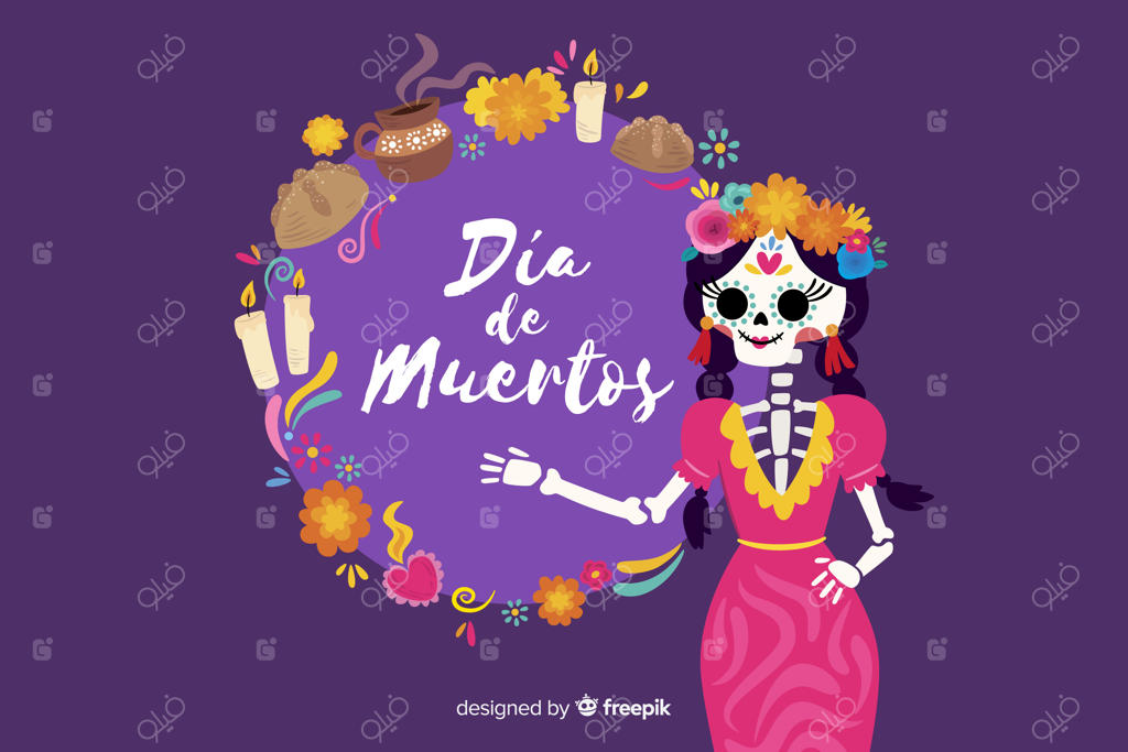 پس‌زمینه طراحی تخت برای روز مردگان