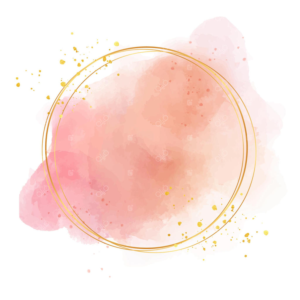 آبرنگ پاستلی با قاب طلایی