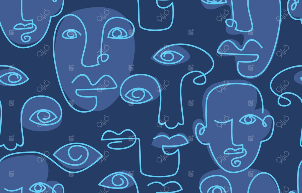 پترن یکپارچه از صورت‌ها با طراحی خطی