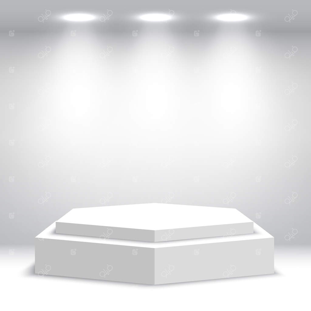 پودیوم سفید خالی: صحنه نمایش و پایه نمایشگاه