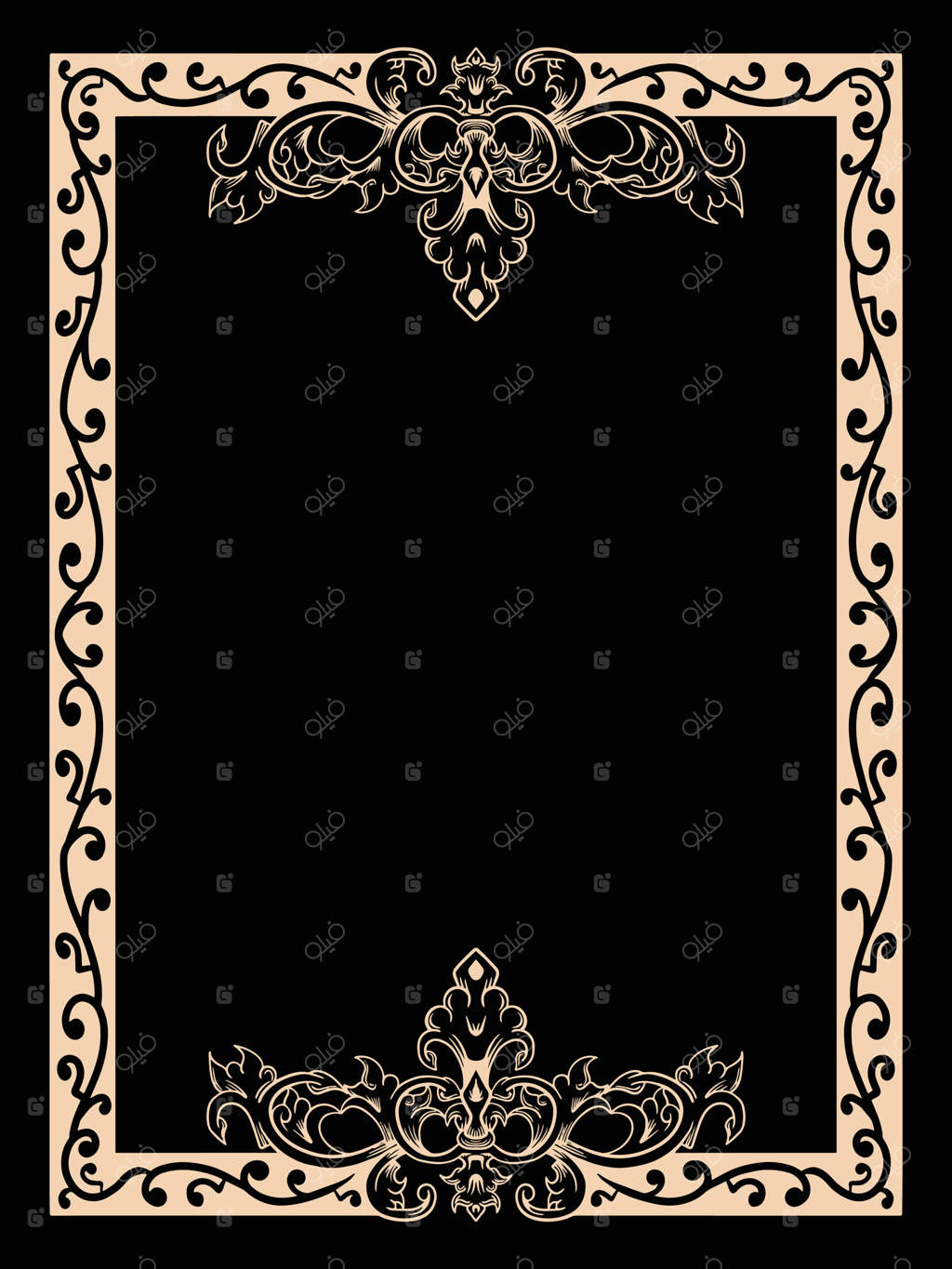 قاب باغ سلطنتی با لبه‌های تزیینی