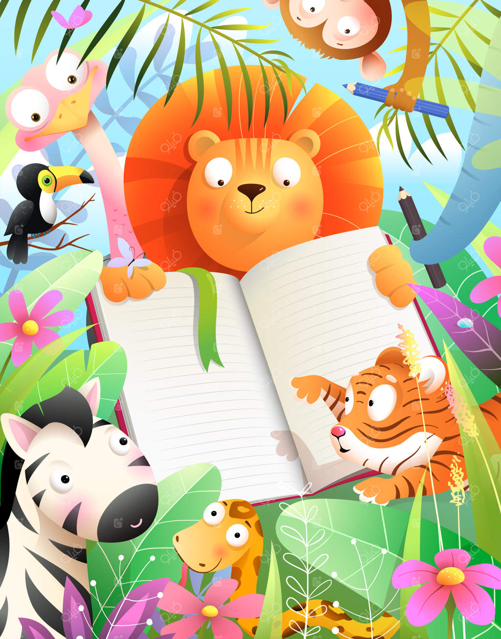 بچه‌های مدرسه مونته‌سوری به جای باغ‌وحش آفریقایی در جنگل نوشتن، نقاشی کشیدن یا کتاب خواندن را تجربه می‌کنند.