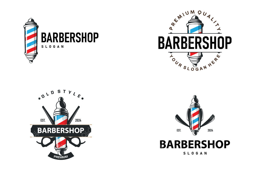 لوگوی آرایشگاه، قیچی آرایشگری، مجموعه قدیمی طراحی و تزئین تایپوگرافی