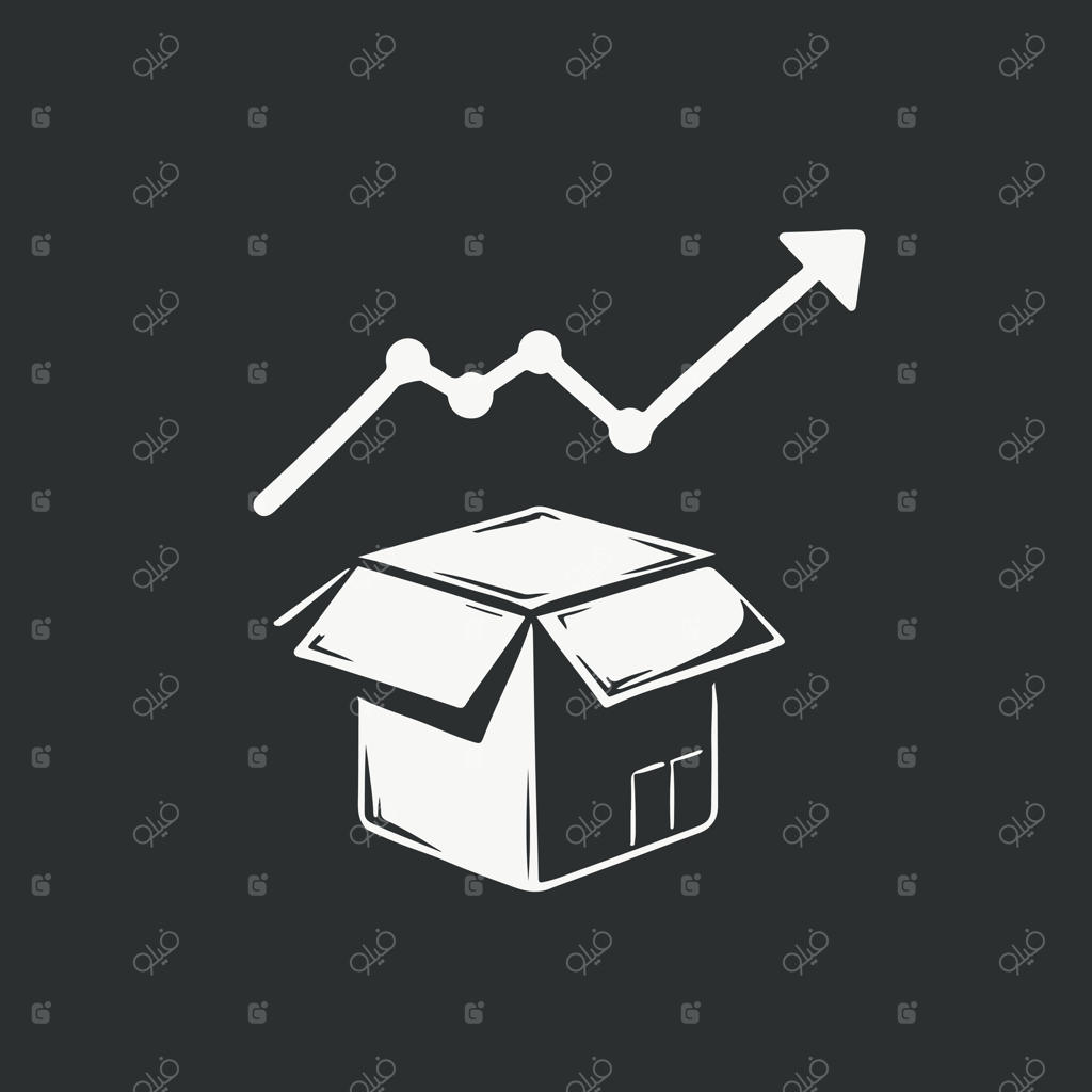 نقاشی جعبه با فلش رو به بالا