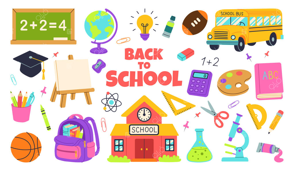 بازگشت به مدرسه: مجموعه‌ای از لوازم و وسایل مدرسه