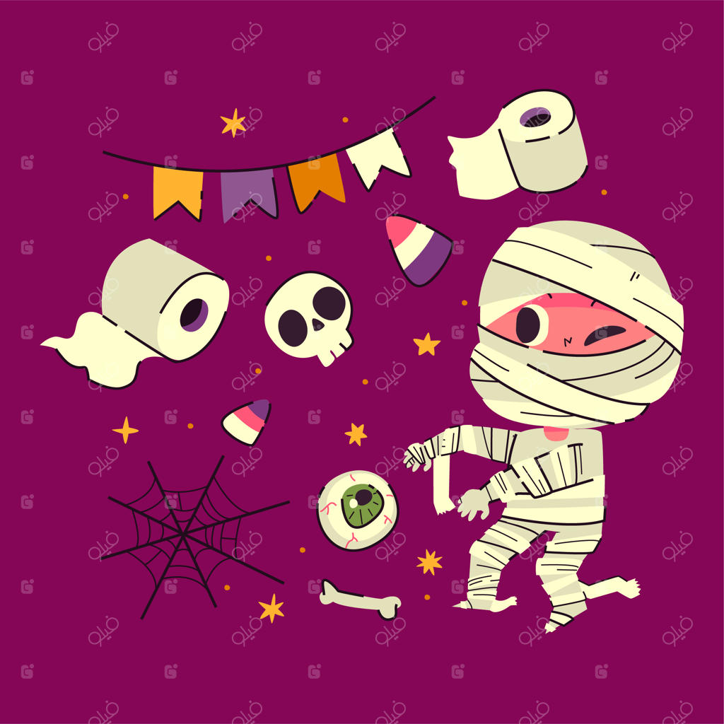 تصویرسازی بامزه دستی برای هالووین