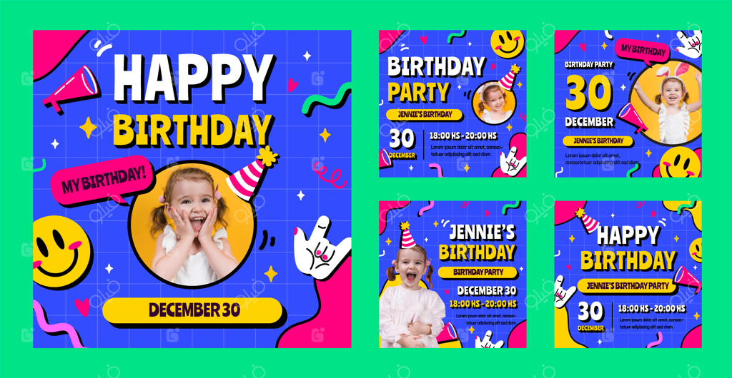 پست‌های اینستاگرامی جشن تولد با طراحی دستی