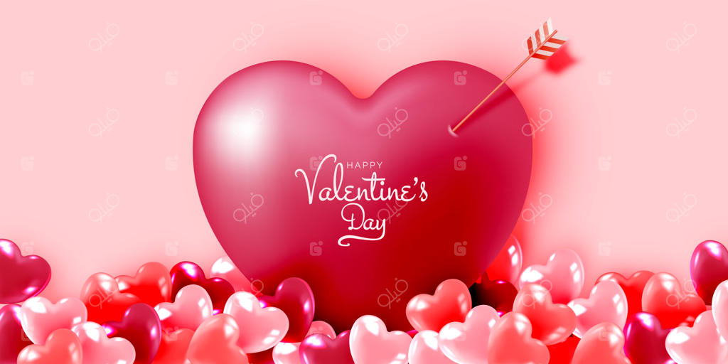 روز ولنتاین مبارک با طراحی جذاب و دوست‌داشتنی سه‌بعدی