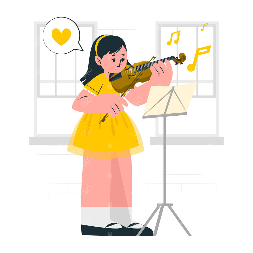 تصویر سازی مفهوم نواختن ویولن