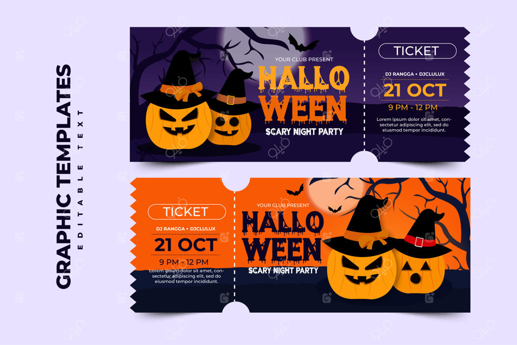 قالب طراحی گرافیکی هالووین - قابل تنظیم، ساده و شیک