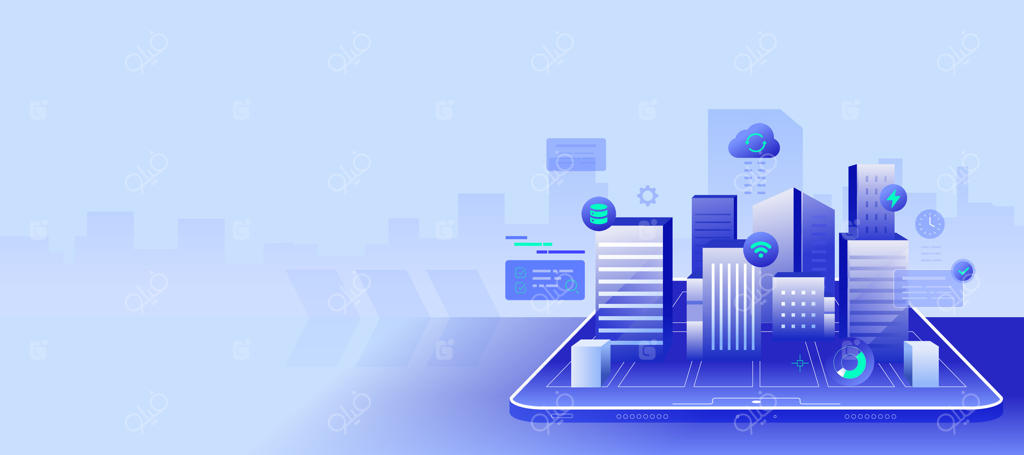 مفهوم نرم‌افزار طراحی ساختمان سه‌بعدی و ساخت دیجیتال در تبلت - بنر تبلیغاتی