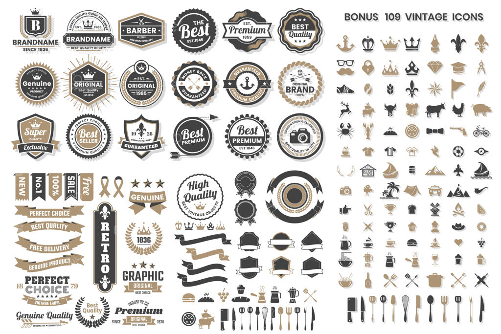 لوگوی وکتور کلاسیک و قدیمی برای بنر