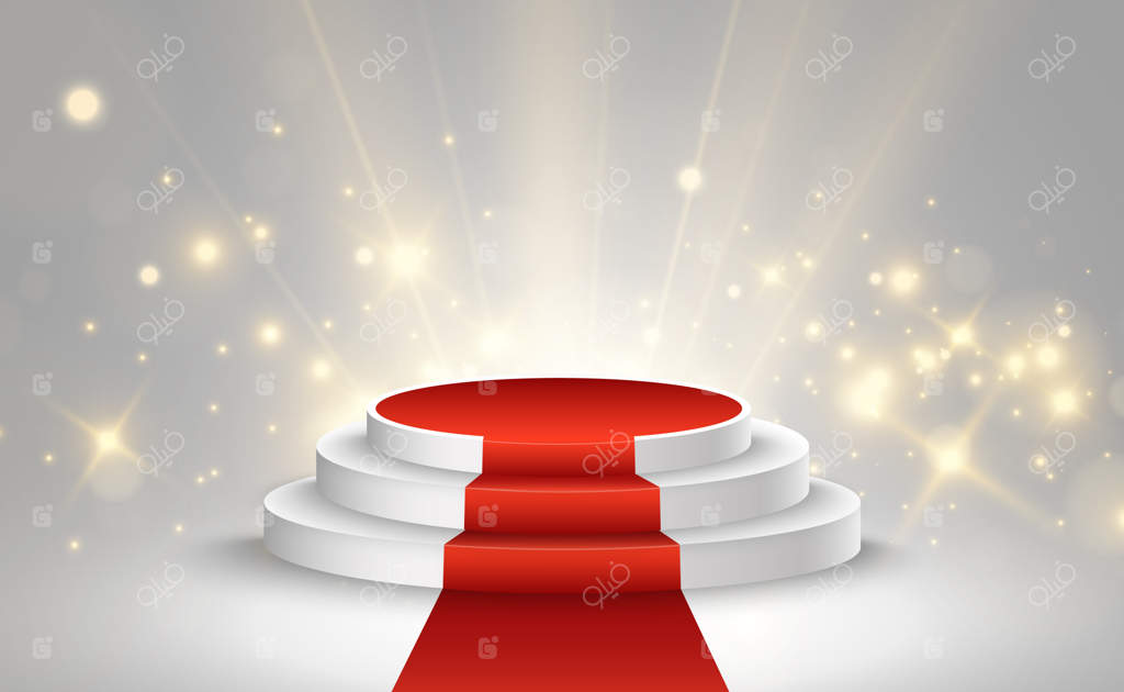 تصویرسازی برای برندگان جوایز: سکوی افتخار برای تقدیر از برندگان.
