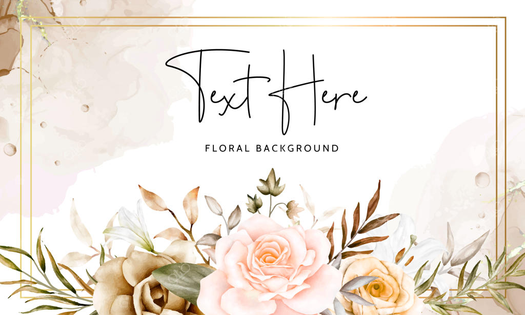 پس‌زمینه قاب گل با آبرنگ و ظرافت