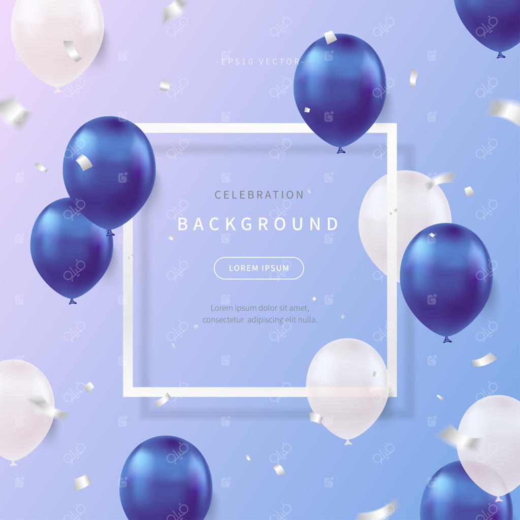 پس‌زمینه جشن با بادکنک‌های واقعی به رنگ‌های ملایم