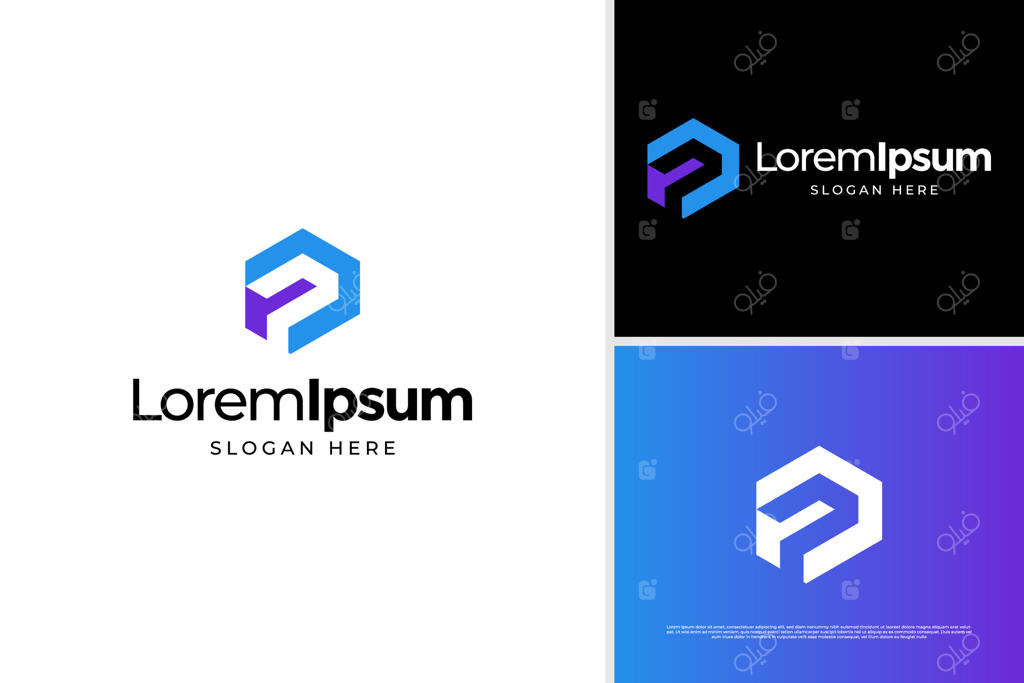 لوگوی مدرن ساختمان با حرف P