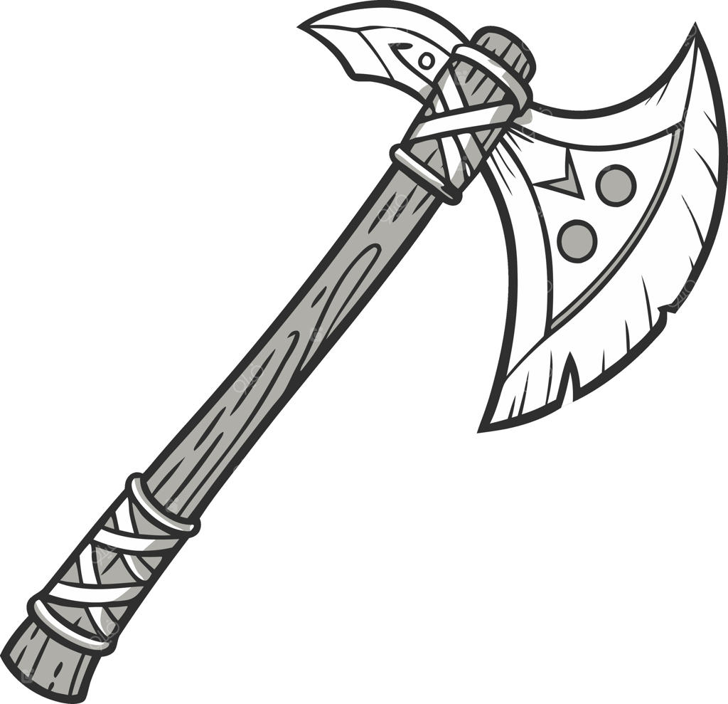 تصویرسازی تبر جنگی وایکینگ برای تتو و طراحی