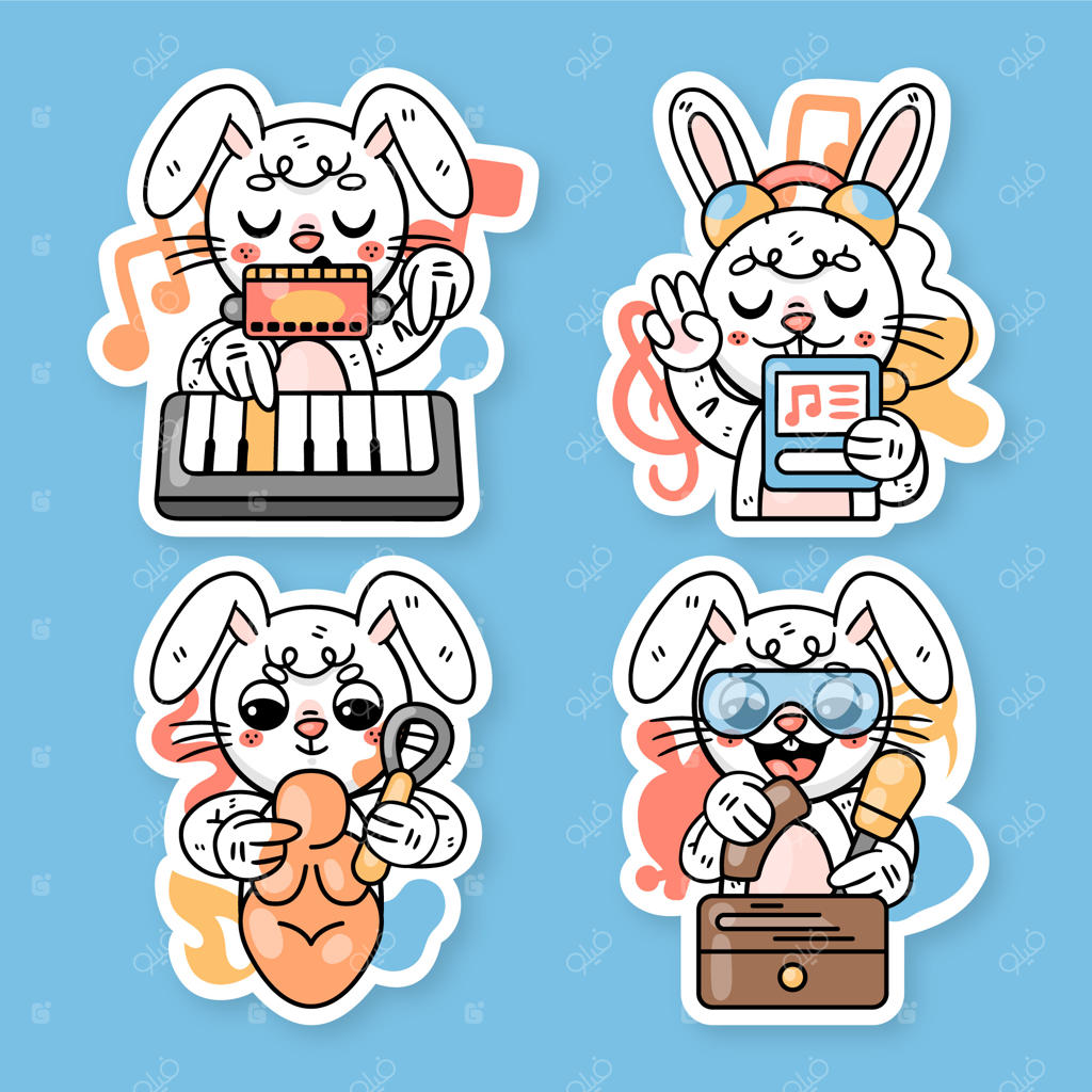 مجموعه برچسب‌های فعالیت‌های خرگوش رانی