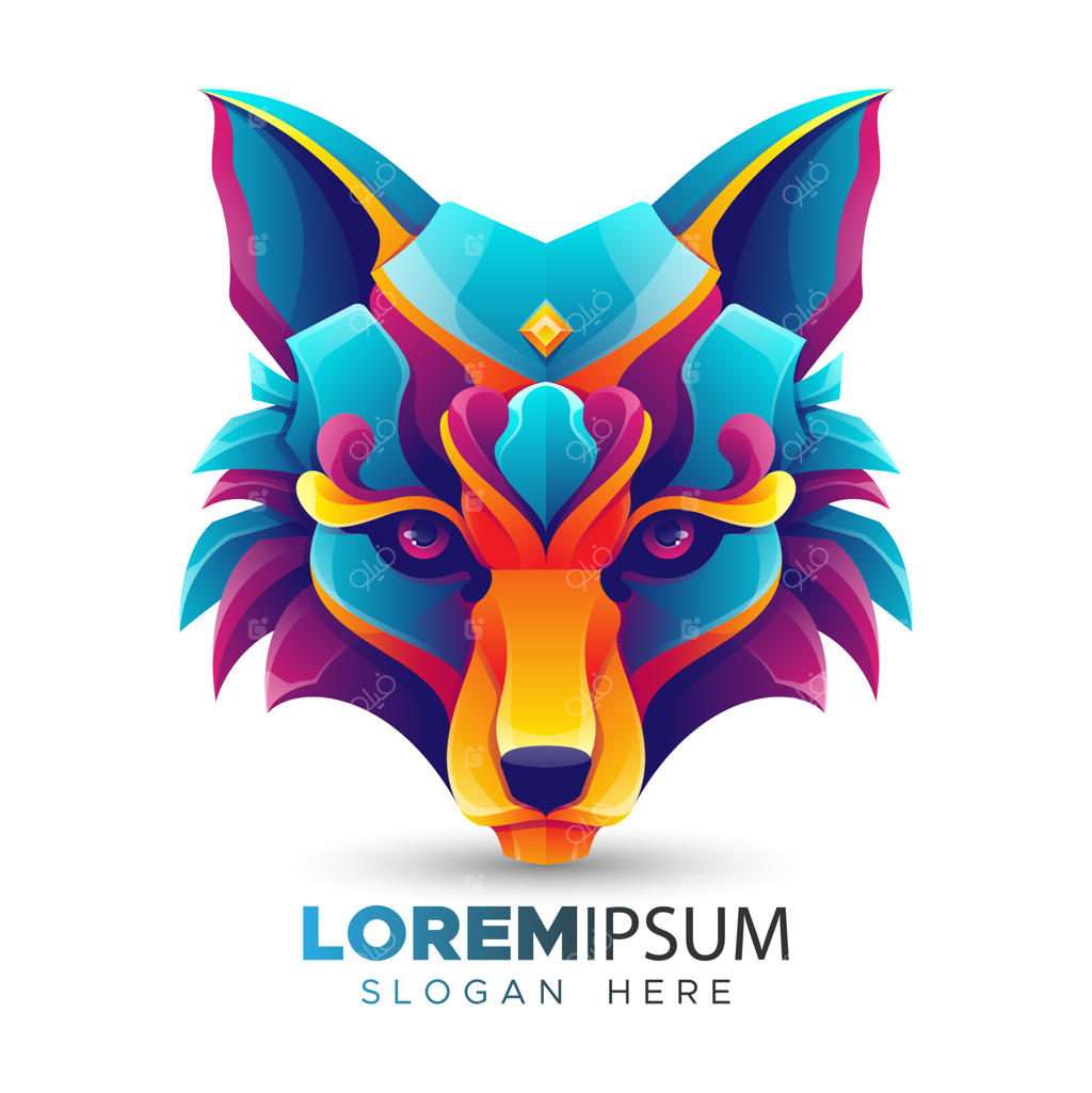 الگوی لوگوی روباه رنگارنگ