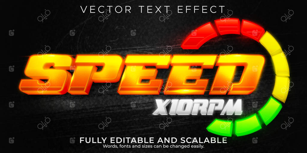افکت متن سرعت مسابقه، استایل متن ورزشی و قهرمانی قابل ویرایش