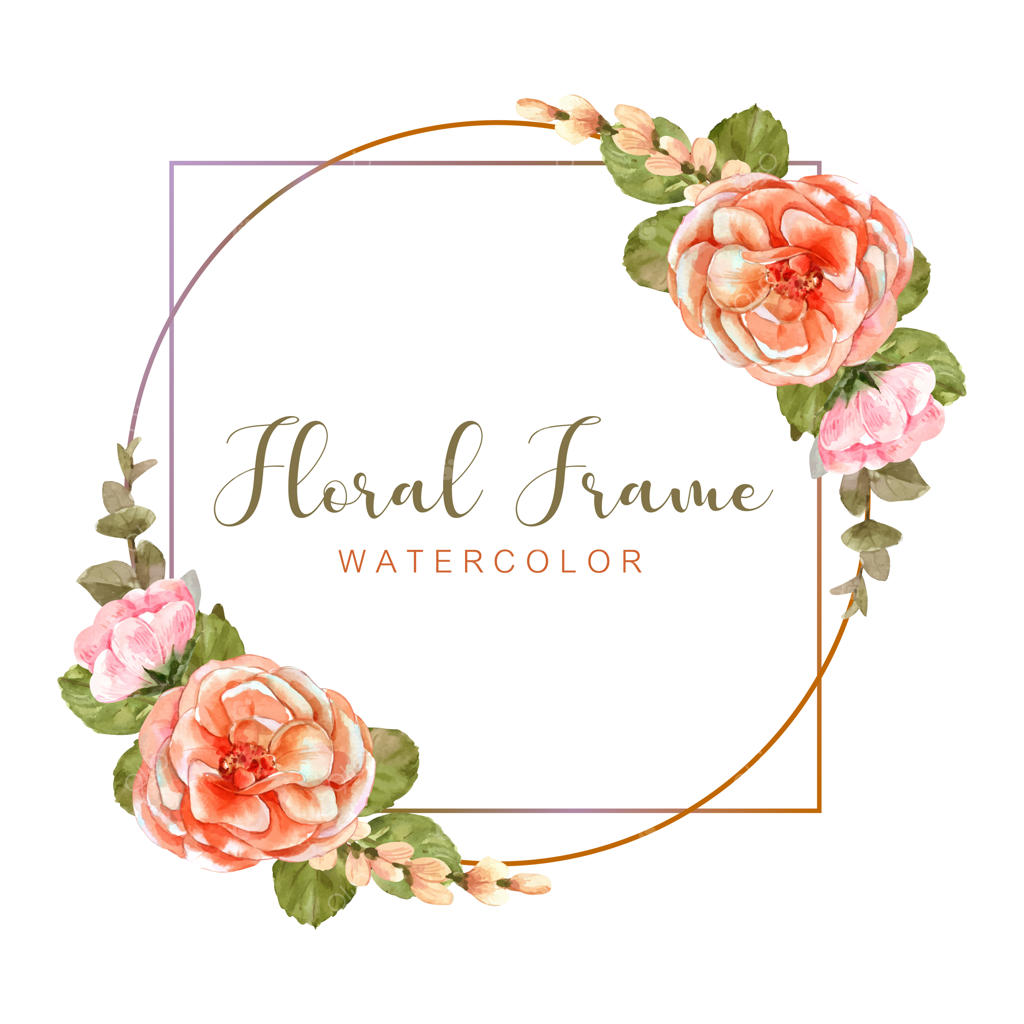 قاب گل‌دار کلاسیک با آبرنگ