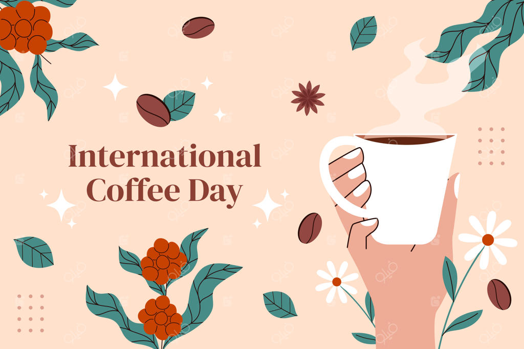 پس‌زمینه ساده برای جشن روز جهانی قهوه