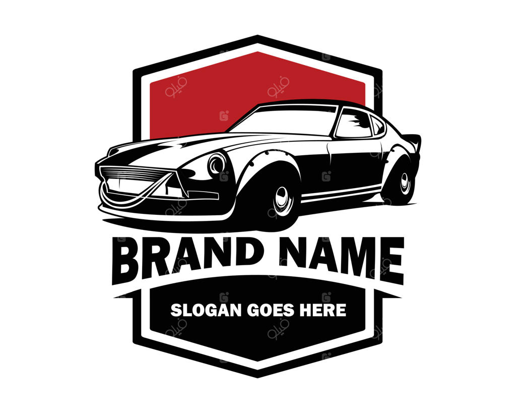 لوگوی کلاسیک خودروی اسپرت ژاپنی - نمای جانبی بر روی زمینه سفید، با تصویرسازی وکتور. فایل EPS 10 موجود است.
