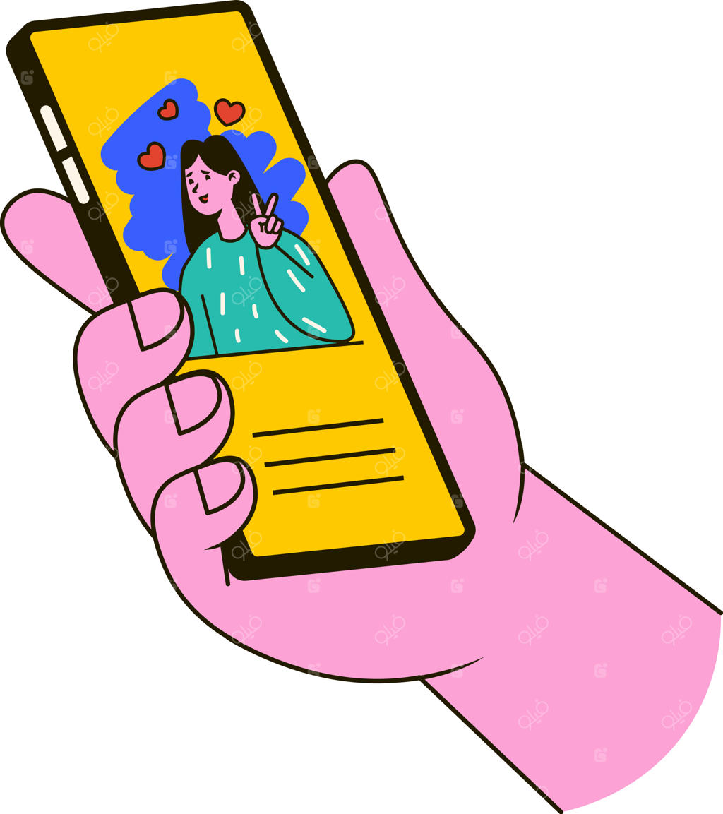 تماس تصویری با گوشی هوشمند در دست