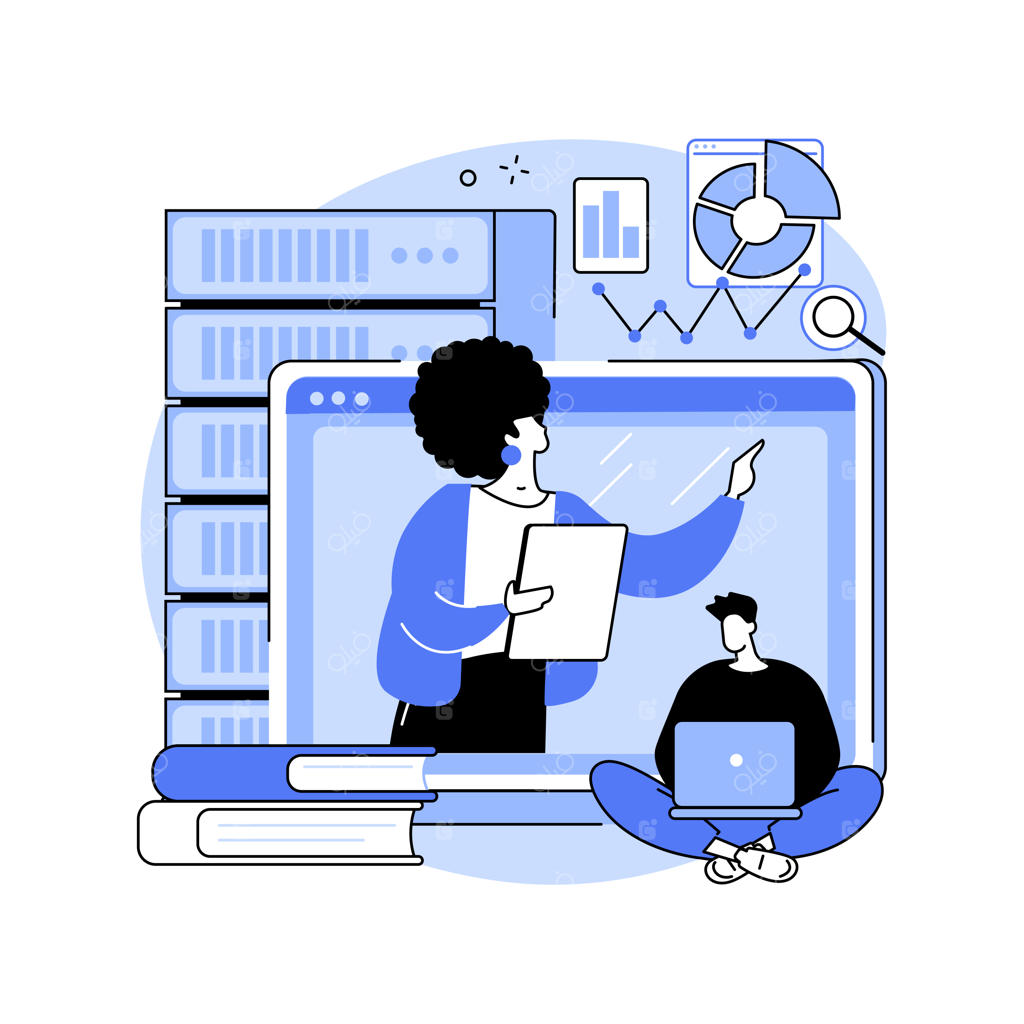 دوره‌های آنلاین کلان‌داده: تصویرسازی مفهومی وکتورایز شده