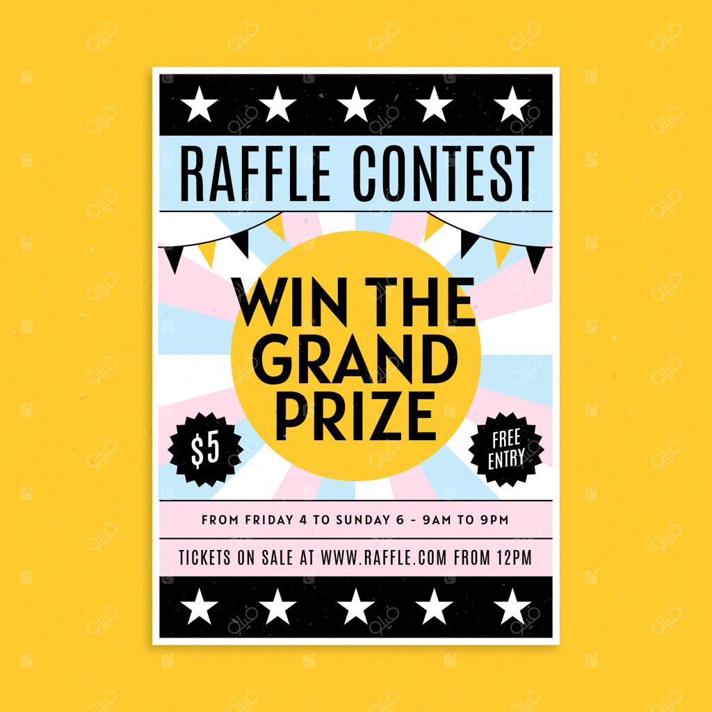 الگوی بروشور قرعه‌کشی به سبک فلت دیزاین