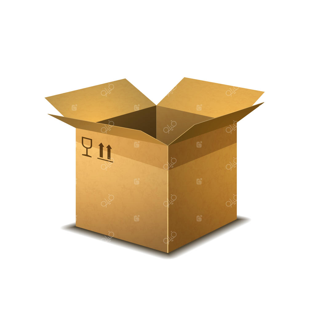 جعبه مقوایی واقعی باز