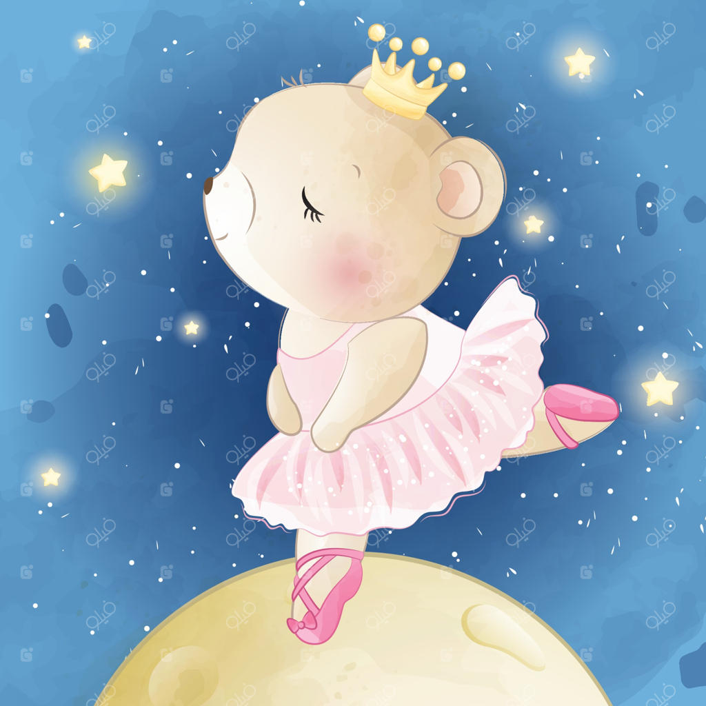 تصویرسازی خرس بالرین بامزه