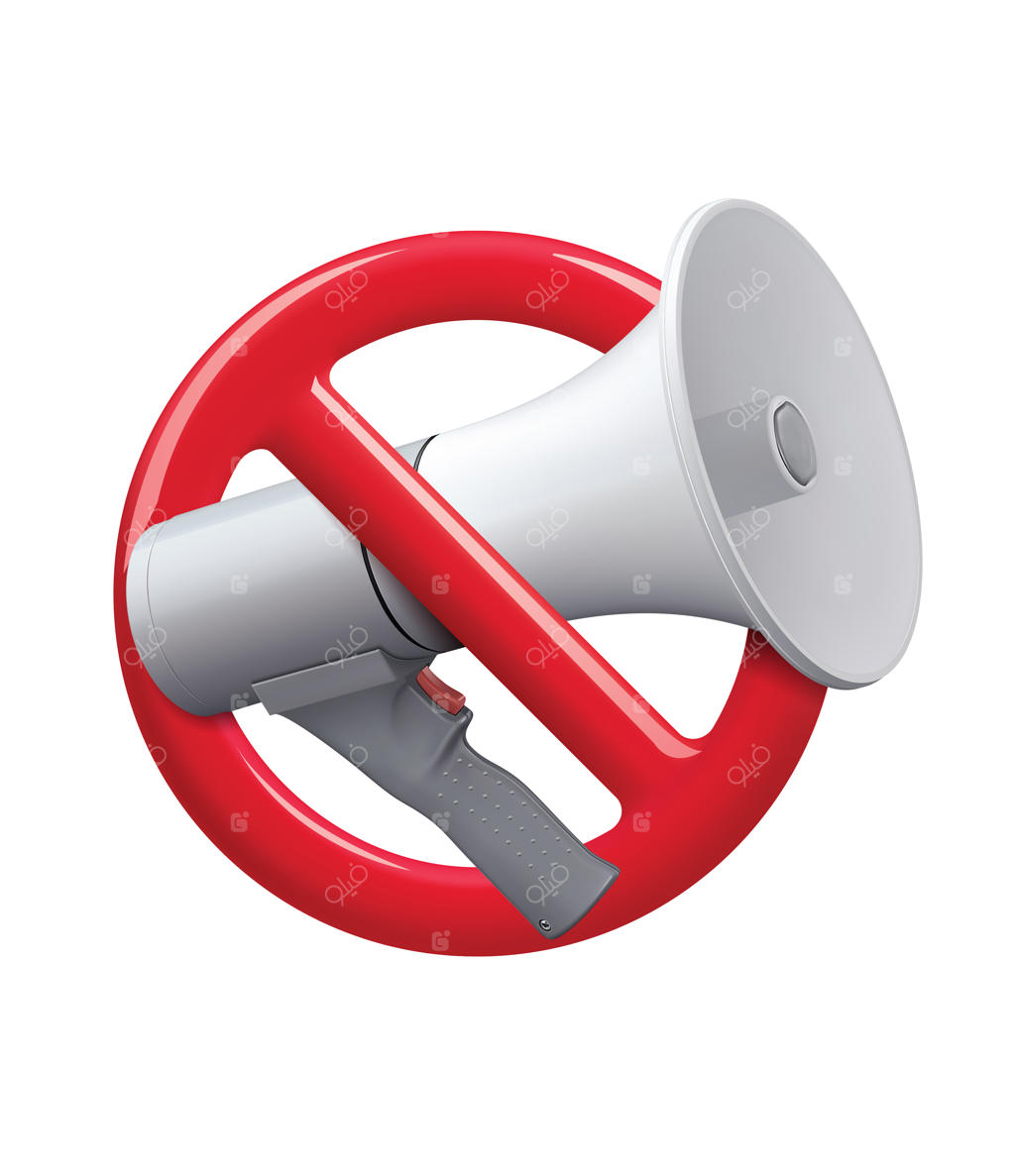 تصویر واقعی بدون صدای بلندگو و آیکون بی‌صدا