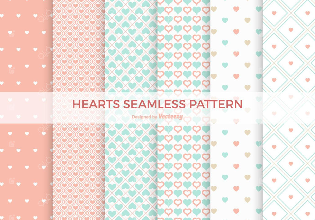 الگوهای وکتور قلب پاستلی یکپارچه