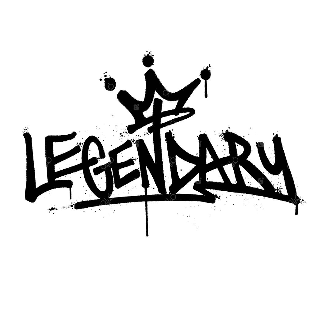 وکتور کلمه Legendary با طرح گرافیتی و اسپری رنگ