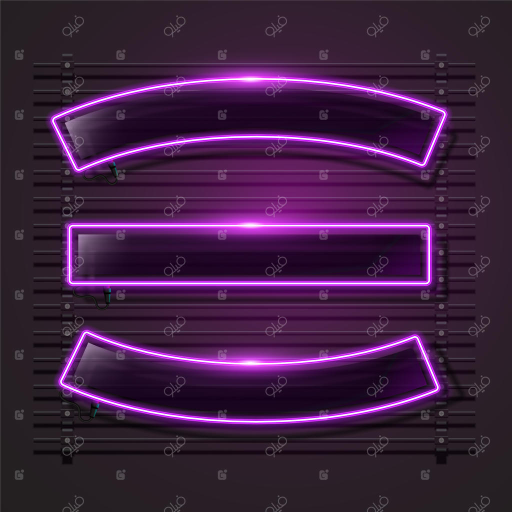 روبان یا قاب نئون برای طراحی بنر.