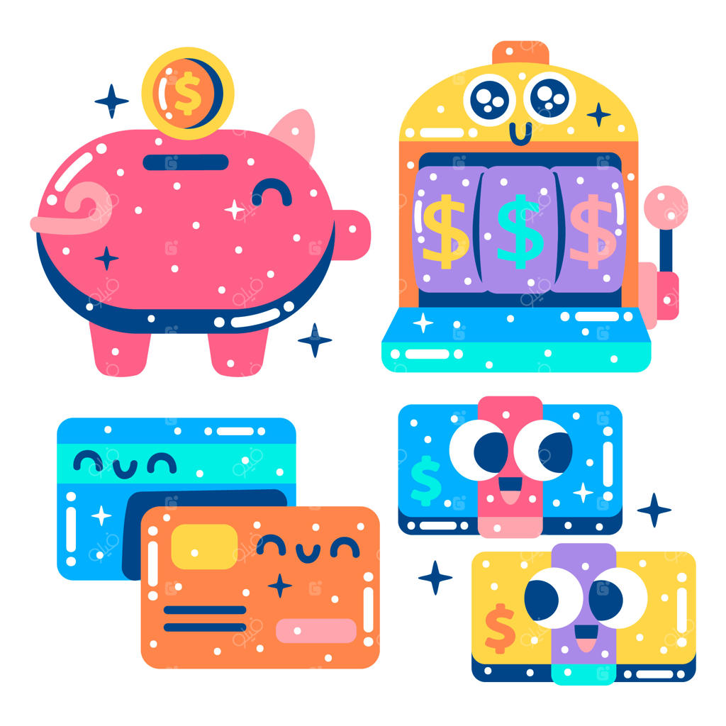 مجموعه برچسب‌های جذاب و پر زرق و برق پولی